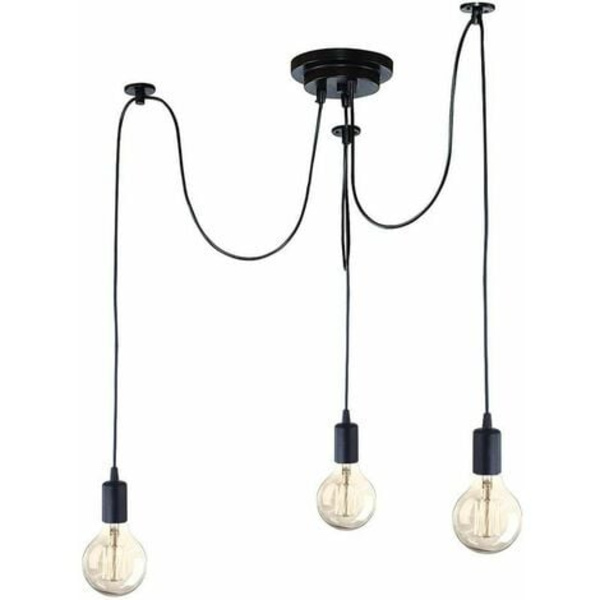 Modern och retro ljuskrona taklampa, 3 arm taklampa DIY Creative justerbar spindelljuskrona 150 cm Vintage C