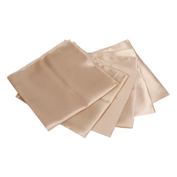 HT 24 stk firkantede satengservietter 17x17 tommer myke og blanke elegante duker til bryllup, fester og seremonier - gull Gold