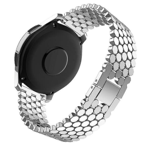 xDfind Fiskeskæl Tekstur Metal Urrem Silver 22mm