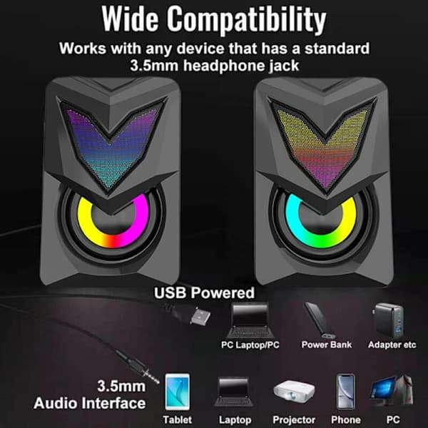 X2USB Computer Audio Bærbar Hjemme USB-drevet computerhøjttaler til stationær eller bærbar computer