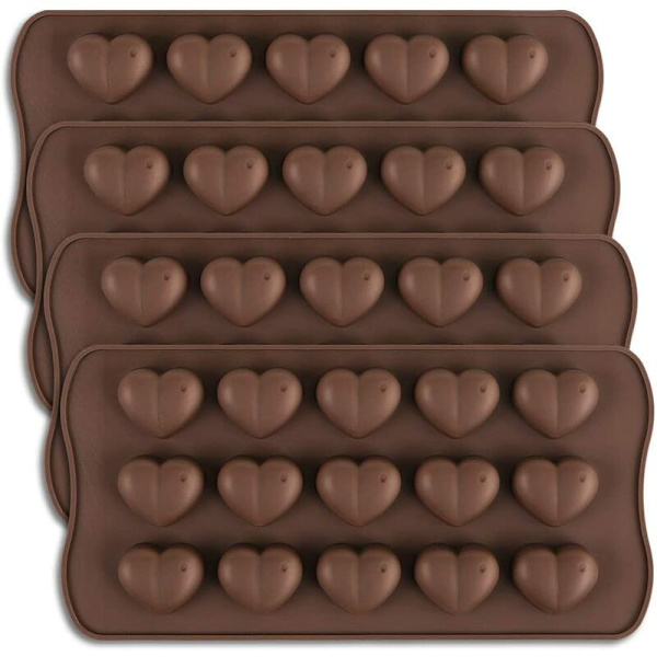 Valentinsdag silikone 15 hulrum hjerteformet chokoladeform