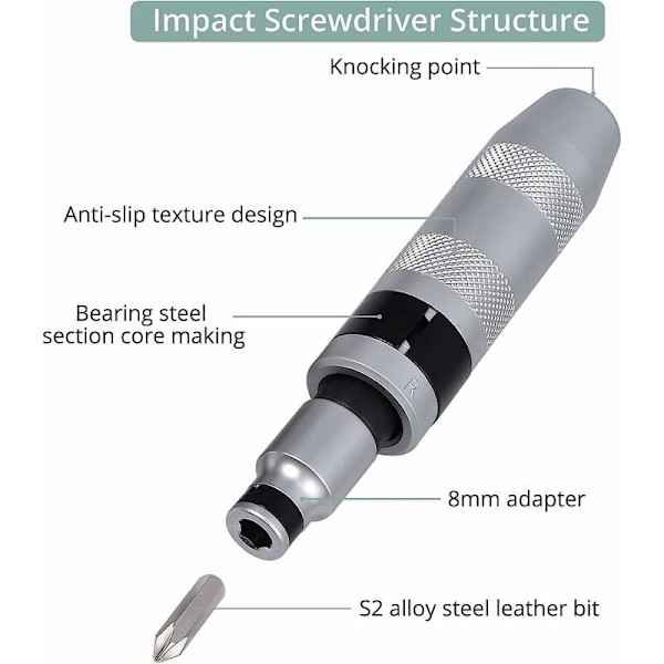 13 stycken 1/2&quot; Impact Driver Heavy Duty Hex Cross Cut Bit Set
