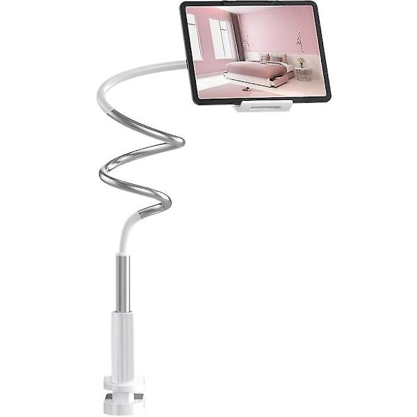 Lazy Bracket Flexibel Arm Tabletter Och Mobiltelefon Mount Plain white
