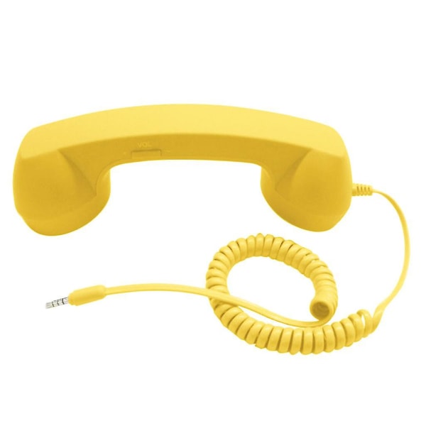 Matkapuhelimen luuri puhelimen ulkoinen mikrofoni retro yellow
