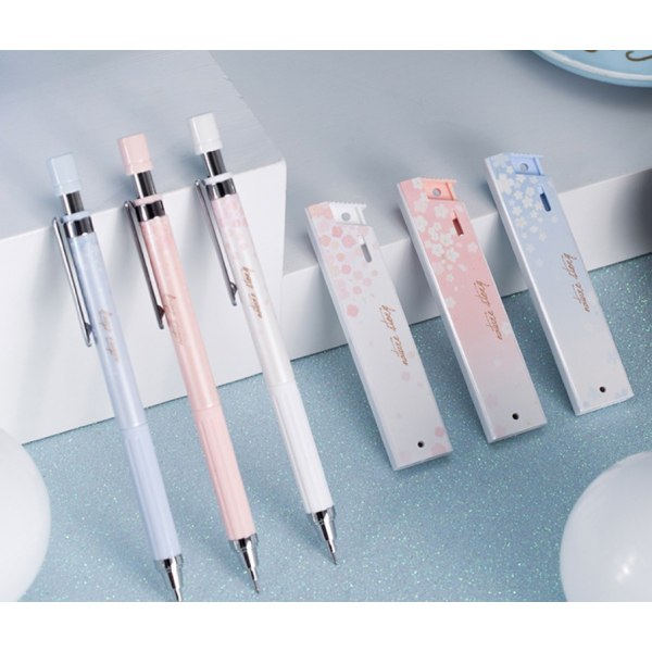 Sakura lov automatisk blyantpressepenn 0,5 mm barneskoleelever liten fersk tegneserie aktivitet blyantsett (blandet farge),