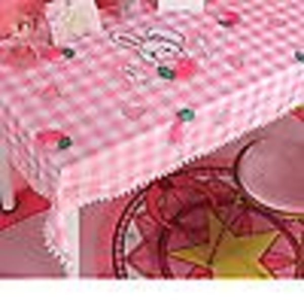 Strawberry Bunny tegnet duk for flickor og studerende - 100 cm x 70 cm