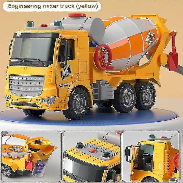 Lastebil for barn 12 tommer stor sementblander med treghetskraft for gutter og jenter Dump Truck Blue