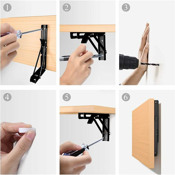 2 stk sort billy rack 12 tommer 30 cm rustfrit stål beslag hylde skillevægsbeslag