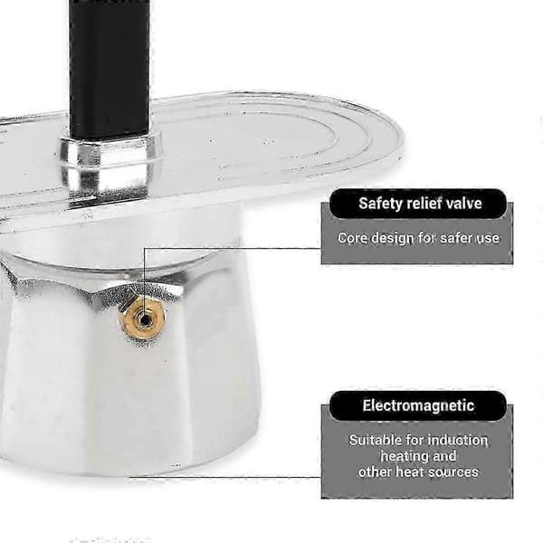 2-kopps kaffetrakter, 100 ml mini kaffekanne dobbelthodeutgave 0125