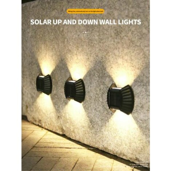 Utomhus Solar Lanterns Lamp, Liten 2LED Shell Vägglampa