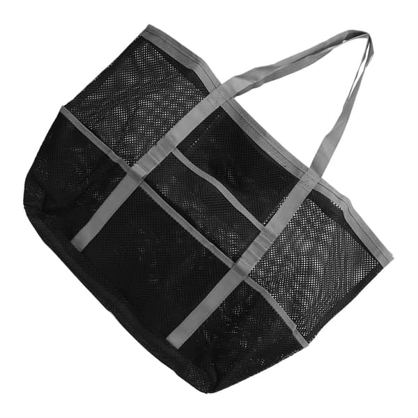 Sammenklappelig Nylon Mesh Strand Skuldertaske Multifunktionel Rejse Camping Tote Grå