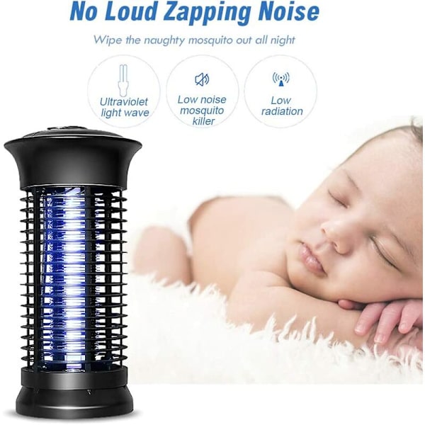 Mosquito Killer Lamp, Kraftfull elektronisk Bug Killer Bug Trap Kraftfull insektsflugfälla med krok Myggzappers Fly Gn