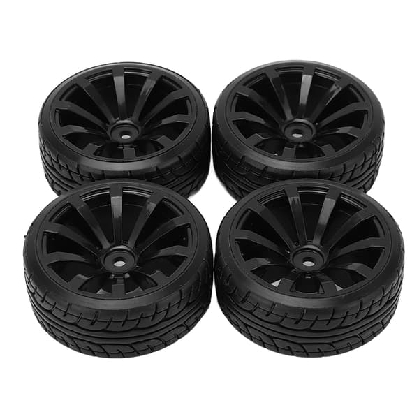 4 stk. 1/10 Hårde Drift Dæk Hjul Sæt Sort til Tamiya TT02 RC On Road Drifting Bil