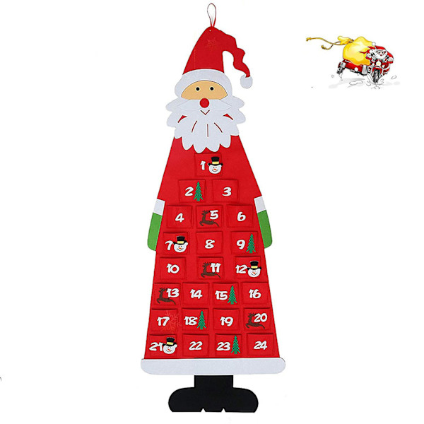 Adventskalender för att fylla barn, tyg adventskalender, julkalender Självfyllande tomte, adventskalenderpåsar, julkalender för