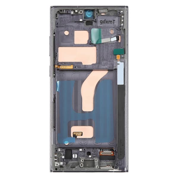 (Ny) För Samsung Galaxy S22 Ultra SM-S908B 6,72 tums TFT LCD-skärm Digitizer Komplett montering med ram, stöder inte fingeravtrycksidentifiering Grey