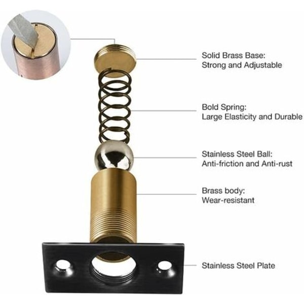 Stk Dørkugler i rustfrit stål, Dørkuglelåse i rustfrit stål, Usynlige dørberøringsperler med skruer til hjemmekøkken