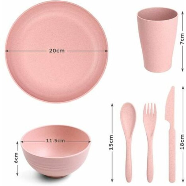 Kartokner Camping porslin kit, 24st, picknick bestick set, innehåller tallrikar Skålar Koppar gafflar etc. för camping, vandring, F