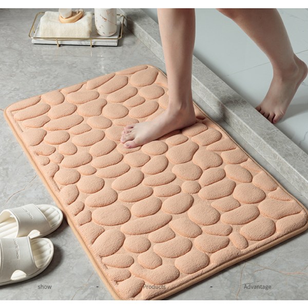 Pebble Waffle Gulvmatter, Baderomsinngang Sklisabsorberende gulvmatter (Camel, 50*80CM),