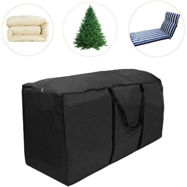 Ekstra stor vanntett terrassepute oppbevaringspose med glidelås for utendørs beskyttelsespute, møbeloppbevaringspose med