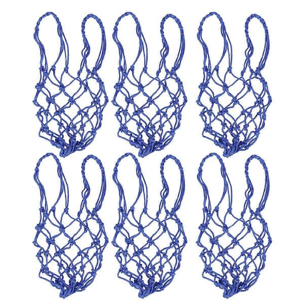 Nätväska Basketväska för förvaring Blå 6 st med dragsko
