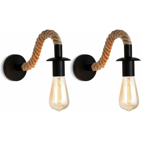 2 stk retro hamp reb væglampe Industriel væglampe er velegnet til entre eller soveværelse E27 lamper, 110/220V (uden bue)