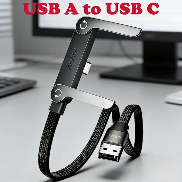 Opladerkabel med USB A til USB C-understøttelse, 150 cm, til enheder som Samsung.—ht