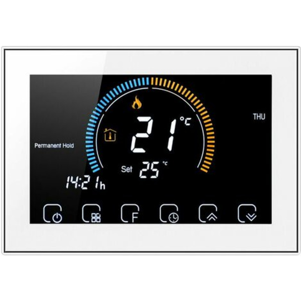 95-240V programmerbar termostat LCD-berøringsskjerm med bakgrunnsbelysning Vann/gasskjele Oppvarming Termoregulator Låsefunksjon,