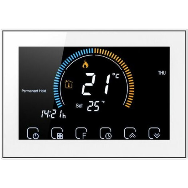 95-240V programmerbar termostat LCD-pekskärm med bakgrundsbelysning Vatten/gaspanna Uppvärmning Termoregulator Låsfunktion,