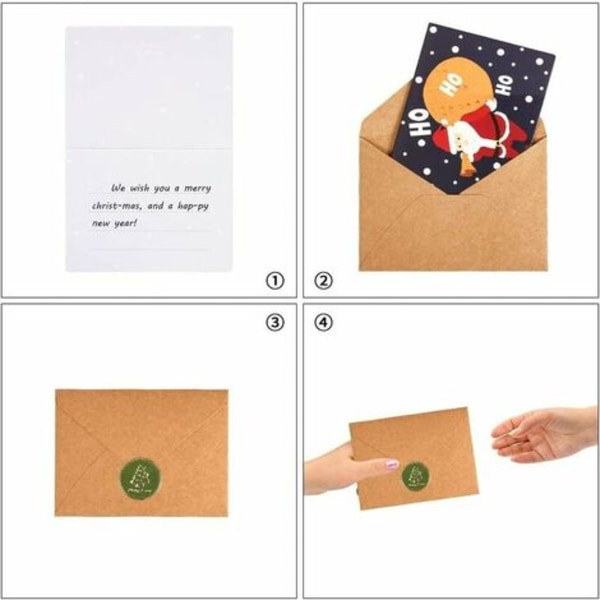 Julkort, julkort, tomma anteckningskort, DIY-julpresentkortspaket, 24 julkort & 24 kuvert & 24