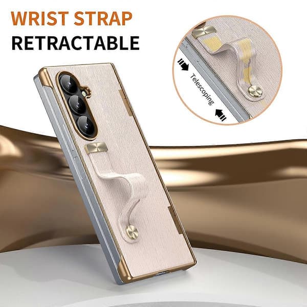Infällbart handledsband osynligt stativ telefonfodral Pink For Galaxy Z Fold8 Ultra 5G