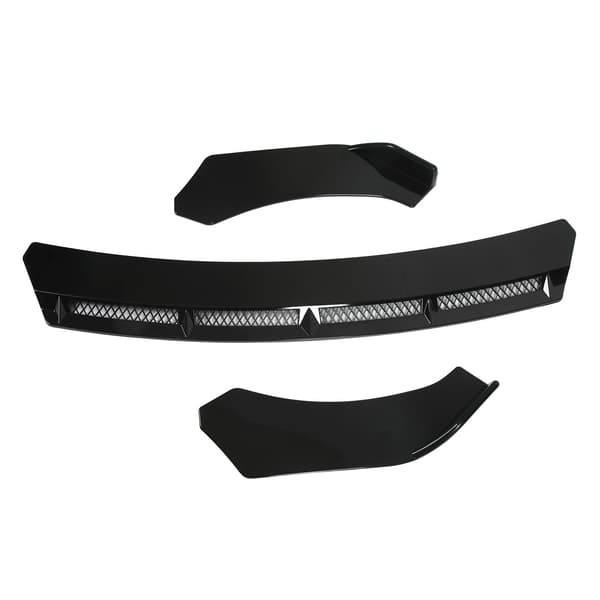 3 stk. Front Bumper Lip Body Kit Universal Spoiler Wing Bilmodifikation til Bil Sort
