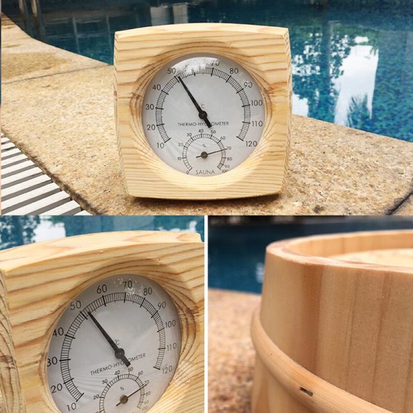 Trætermometer Hygrometer Saunarumstilbehør Enkeltmåler Fugttermometer Saunaudstyr