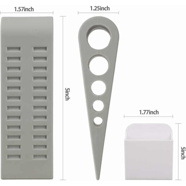 Gummi dørstopper, helt sklisikkert gulv, grå 124*40*30mm 2stk