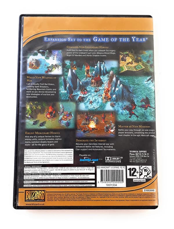 Warcraft 3 Frozen Throne Expansion Pack (PC) CD-skiva för PC CD-skiva för PC