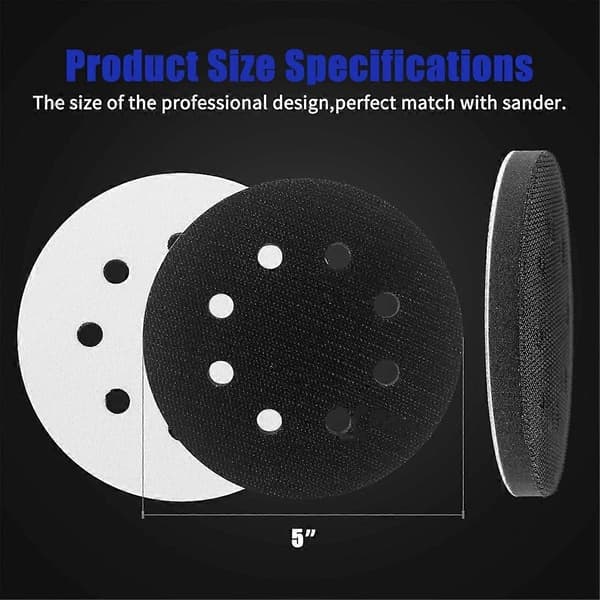 4 Pakke Skum Slipeputer for Eksentersliper, 5 Tommer 8 Hull Eksentersliper Surfprep Skumpute