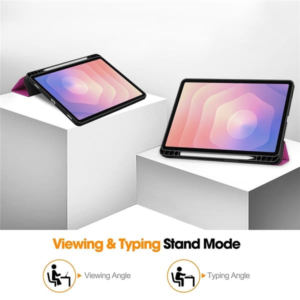 Samsung Galaxy Tab S11 Futteral Tri-Fold Lær Lilla 280