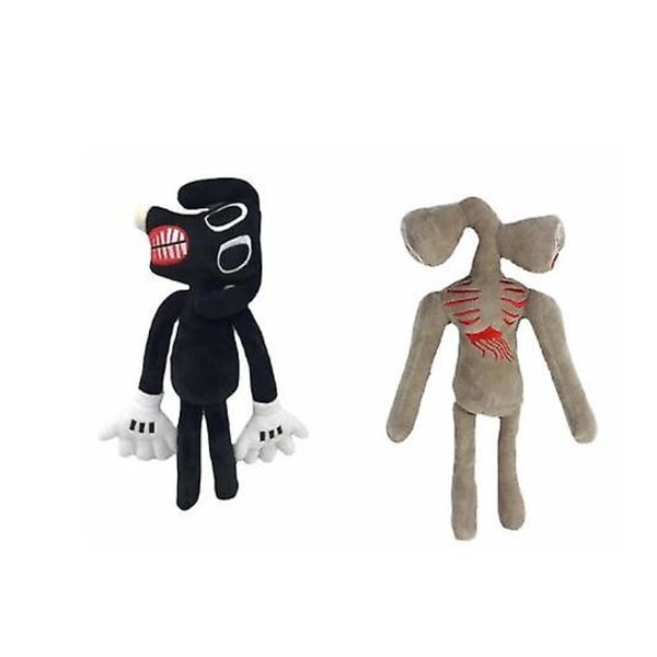 2 stk/sæt Anime Sirenhead Plys Legetøj Sirene Hoved Fyldt Dukke Juguetes Legends Horror Sort Kat Peluches Legetøj Til Børn Gaver