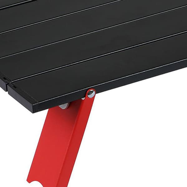 Lille Udendørs Foldbart Bord Aluminium Legering Bærbar Camping Foldbart Bord til Strand Picnic Sort Rød