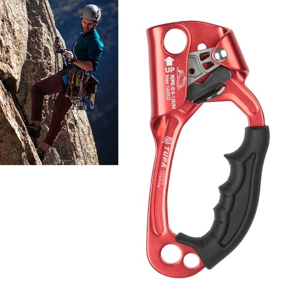 Rød Højre Hånd Ascender Multi Purpose Manuel Udendørs Klatring Træ Hånd Ascender