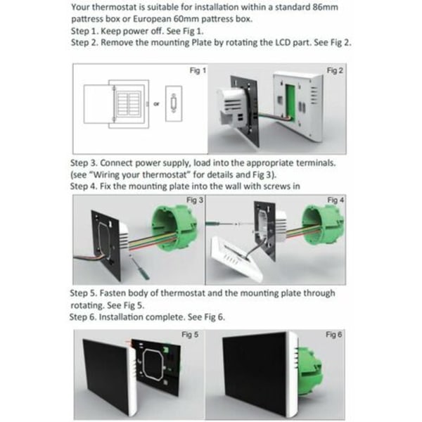 95-240V programmerbar termostat LCD-berøringsskjerm med bakgrunnsbelysning Vann/gasskjele Oppvarming Termoregulator Låsefunksjon,