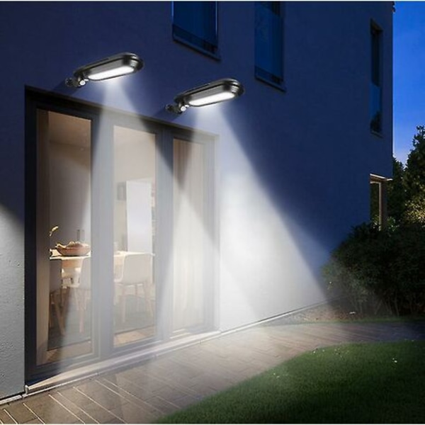 Utendørs Vegglampe Solar LED Sensor Utendørs Vegglampe Sort Hvit Lys
