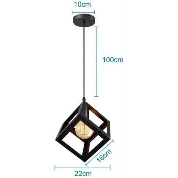 Set med 2 moderna taklampor i kubform ljuskrona i geometrisk stil metall taklampa E27 taklampa för säng