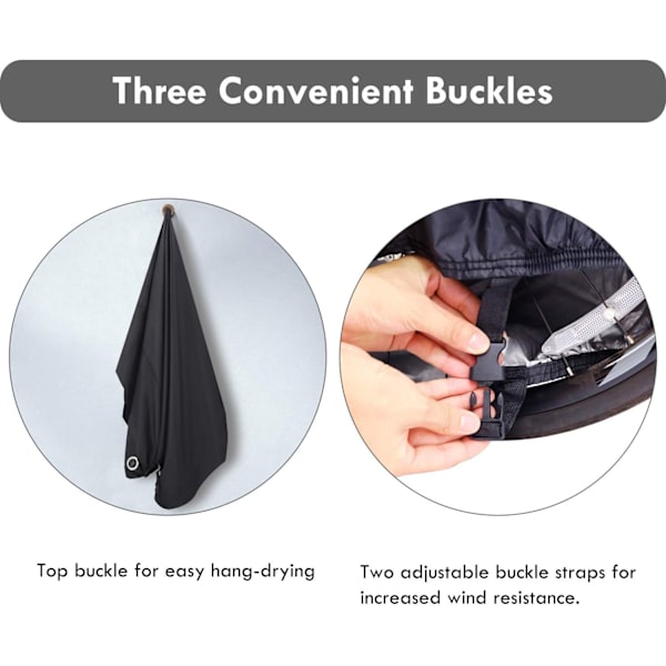 Vanntett sykkeldeksel for 1 sykkel, store sykkeldeksler for utendørs oppbevaring, 210D nylon for doble sykler/vegsykkel/2 barnebi.