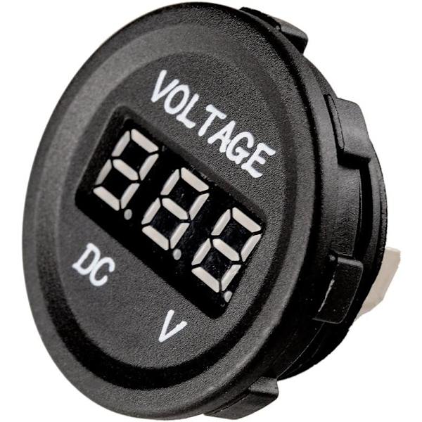 Universal Vattentät LED Voltmeter Digital Display Voltmeter för Lastbil Auto Motorcykel DC 12V-24V (Blå)