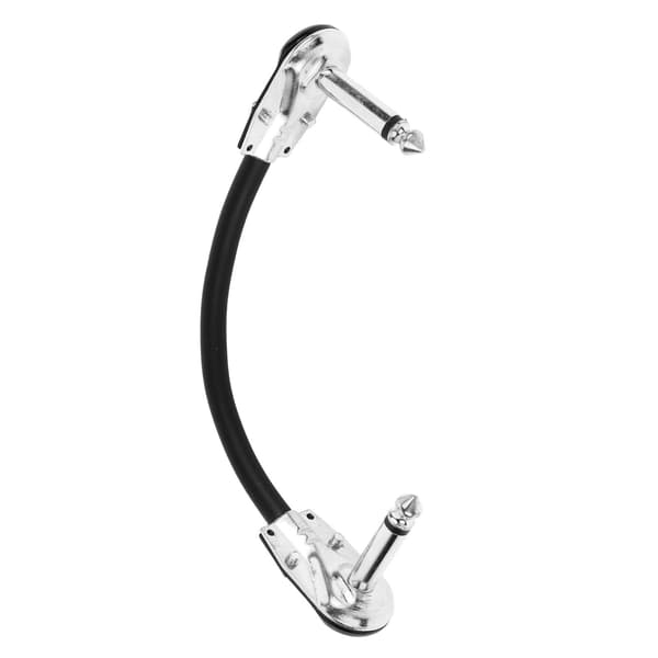 Gitar Effektkabel PVC Anti Støy Bærbar Gitarpedal Patch Cord Flat Hode Sølv 15cm 5.9in