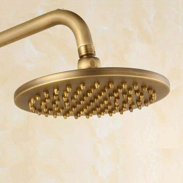 Regndusjhode over 8 tommer 20x20 cm rundt hode, dusjhode i kobber, dusjhode i messing, kun dusjhode, 8 tommer - Go