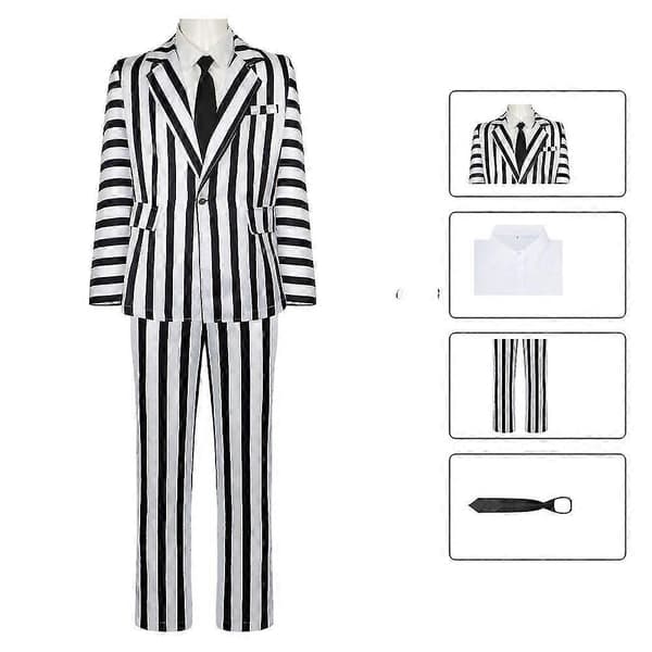 Beetlejuice 2 Voksen Halloween Karneval Cosplay Kostumer til mænd man M