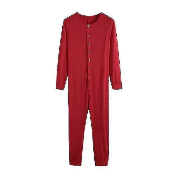 Herre Long Johns Hel Pyjamas Red S