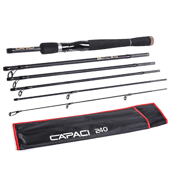 6-delt Carbon Spinnestang - 2,1m & 2,4m Agn Fiskestang Håndstang Tackle