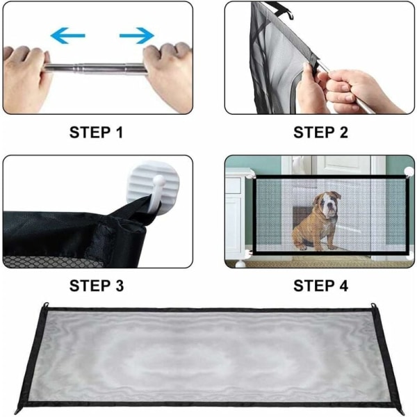 Sammenleggbart isolasjonsnett for hundegjerde i nylon (svart 1,8m*72cm (OPP-pose)),